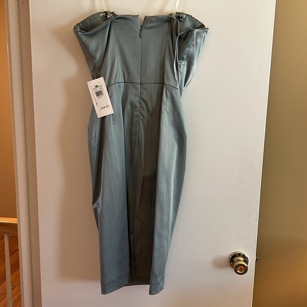 Strapless Beaded Collar Midi Dress — Slate Blue - Picture 7 of 8